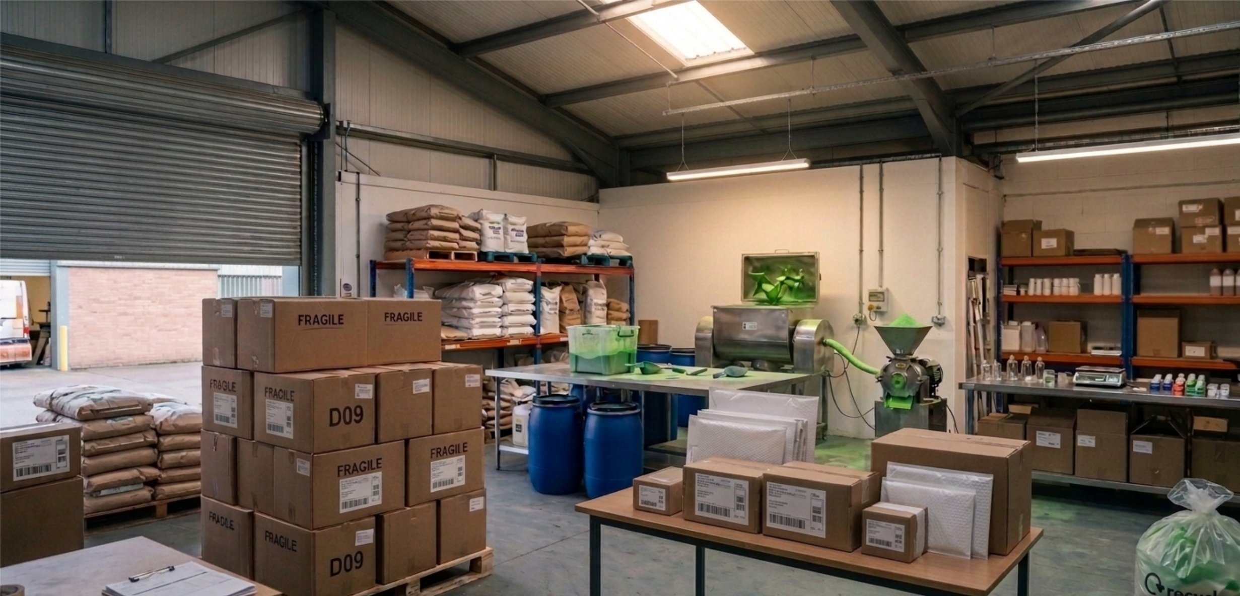 Inside our unit, we fulfil orders and quality-check every batch. This is where we grade and make our Magic Dust UV Powder, ensuring every bag meets our high standards for a premium, reliable product ready for our customers.