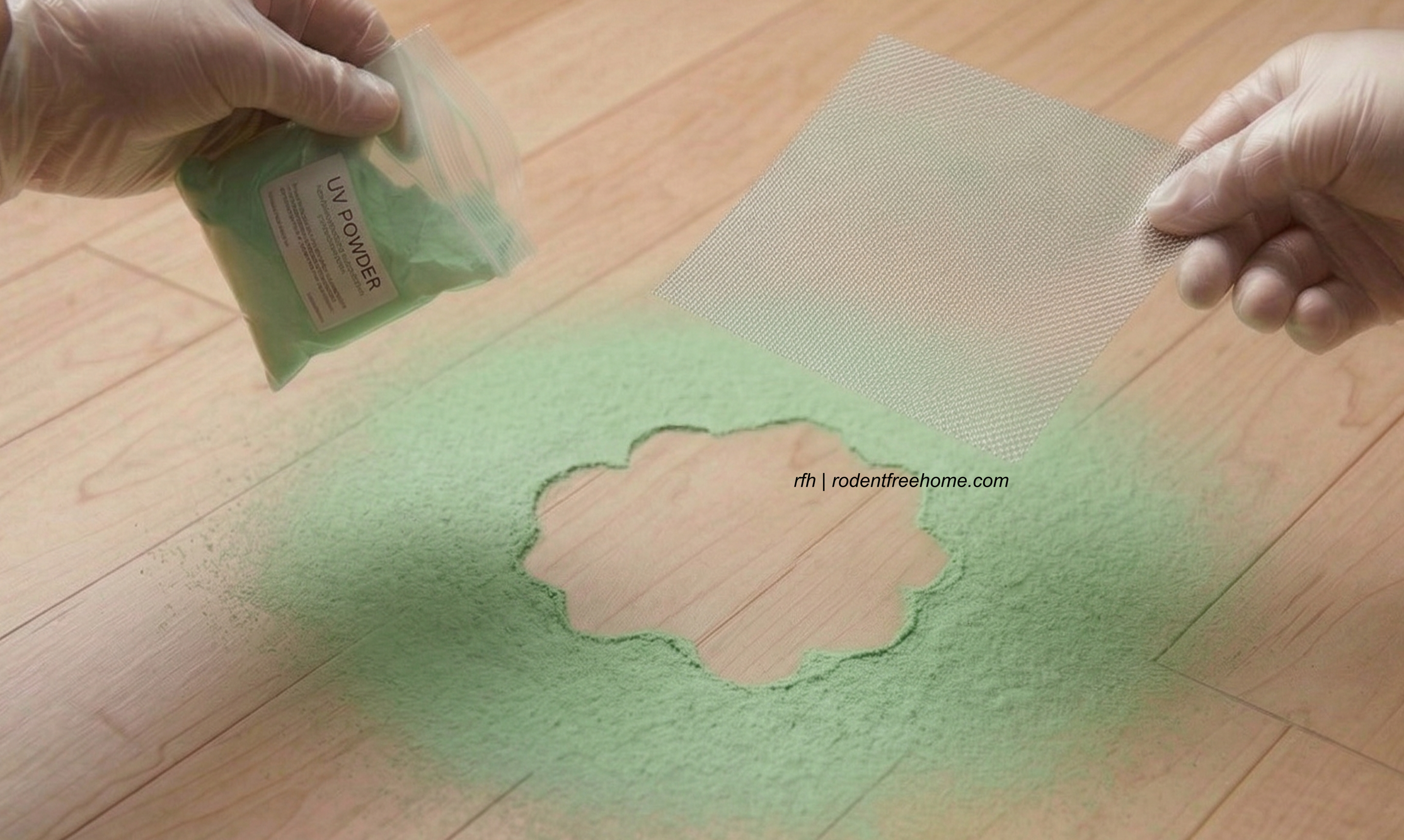 Apply the powder (  leaving middle empty ) to your suspected location and prepare your bait to attract them. 