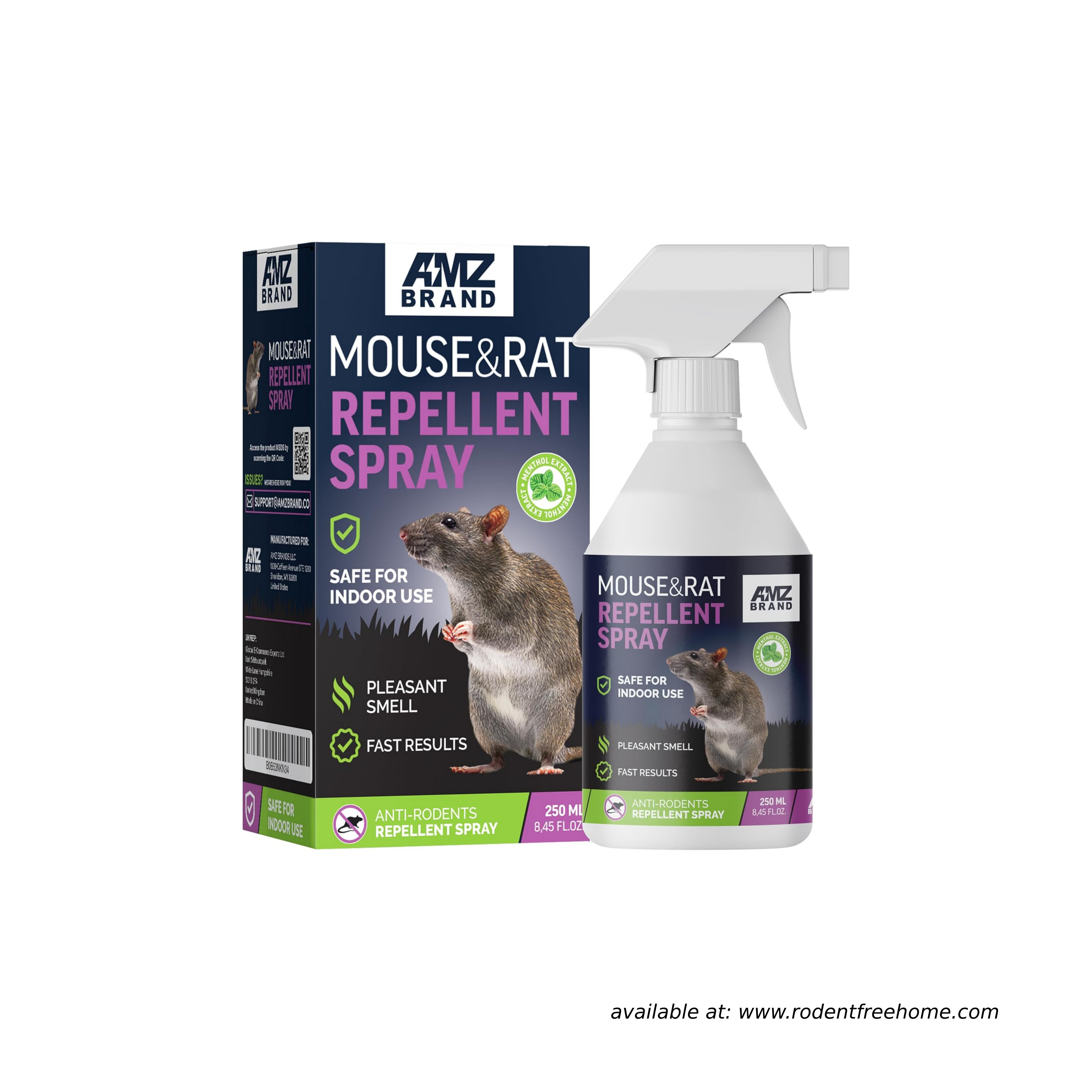 Drive rodents away quickly with this premium peppermint repellent spray. The chemical-free, stain-proof formula features a double-strength active ingredient to protect your home. Use it alone or with other devices for long-lasting, non-toxic protection.