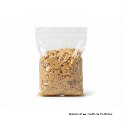 Cut your waiting time with our 100% natural, non-toxic attractant bait. Safe for pets and children, this poison-free formula is pre-crumbled to reduce rodent alertness. It is biodegradable and highly effective for both live trapping and tracing.